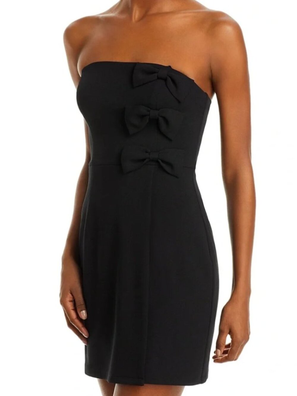 Elegant Black Bow Mini Dress - Aqua - 100% Exclusive